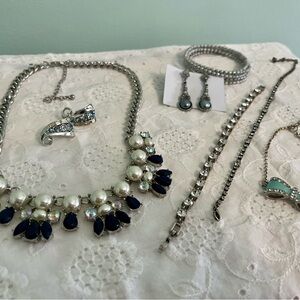 Elegant Silver and Blue Jewelry Set